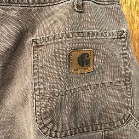 Carharrt Size 40x30 Carpenter Canvas Work Brown Pants - Picture 5 of 9
